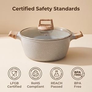Lot de 10 ustensiles de cuisine en aluminium avec revêtement céramique, antiadhésifs, pour la cuisson domestique, comprenant une marmite à soupe - Product Image 3