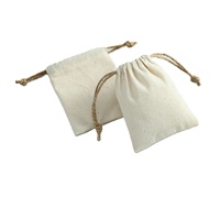 Petit sac à cordon en toile de coton de haute qualité, pochette écologique pour bijoux