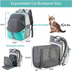 Mochila transportadora de mascotas con muestra gratuita, expandible, duradera, de malla transpirable, mochila transportadora para gatos y perros pequeños, a prueba de escapes - Product Image 2