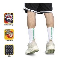 Chaussettes de sport personnalisées OEM, chaussettes de basket-ball Elite tricotées avec logo pour hommes