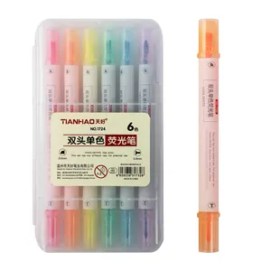 새로운 양면 마카롱 눈 보호 형광펜 크리에이티브 핸드북 DIY 대용량 형광 노트 번호 펜