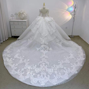 Vestidos de Novia de Gala con Mangas Largas, Lentejuelas y Cuentas, Cola Larga, Vestidos de Novia Lsjj99 - Product Image 4