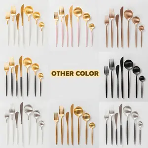 Cutlery Flatware Flatware Matte Modern Gold Silverware Stainless Steel Cutlery Set For Wedding Event