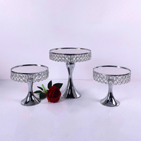3 à 16 pièces de luxe, supports ronds pour gâteaux bonbons en cristal, accessoires de mariage de fête, fournitures de décoration de cupcakes en or et en argent