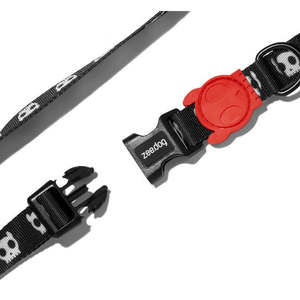 Skull <b>Collar</b> 2.0 Black With Red Buckle For <b>Dogs</b> - Product Image 2