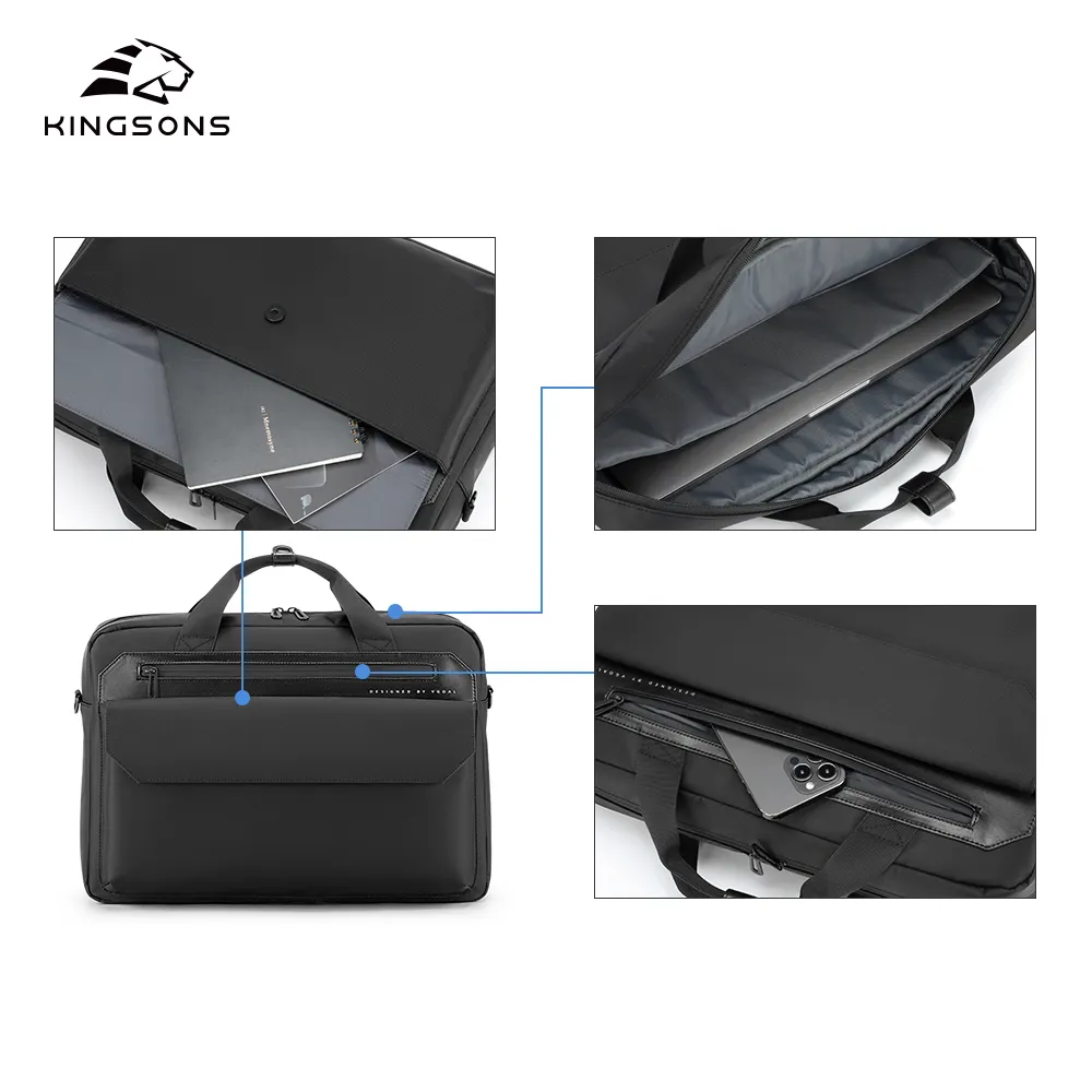 Passen Sie wasserdichte Aktentasche Messenger Umhängetasche Travel Laptop Umhängetasche Office Bag Fit für 15.6