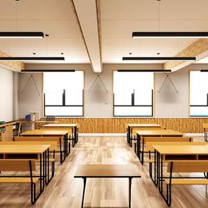 Juego de escritorio y silla de doble estación de diseño moderno Juego de sillas de mesa larga para instituciones de entrenamiento y aulas escolares de color de madera maciza - Product Image 4