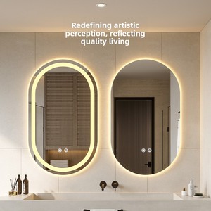 <span class=keywords><strong>Espejo</strong></span> de <span class=keywords><strong>Baño</strong></span> LED Ovalado Inteligente Iluminado Tipo Pasarela, Montado en la Pared, con Pantalla Táctil, <span class=keywords><strong>Espejo</strong></span> de Maquillaje - Product Image 5