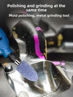 Tête de meuleuse bleue, cylindrique, 10 mm, pour meuleuses électriques, conique 8 mm, en forme de silex 6 mm, pour le polissage du métal