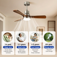 Ventilateur de plafond moderne à 3 pales avec lumière et télécommande, 24W*2, couleur réglable, idéal pour salon – Excellent rapport qualité-prix