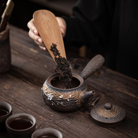 Guzaoxiao alten Stein Ton Silber vergoldet Steinzeug Seiten griff Topf Keramik Sieb Teekanne handgemachte einzelne Teekanne Kung Fu Tee-Set