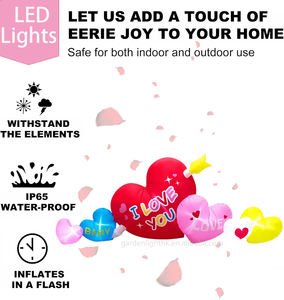 Décoration gonflable de 2,7 m pour la Saint-Valentin : Combo Cœur d'Amour pour Fêtes, Mariages, Jardins et Pelouses - Product Image 4