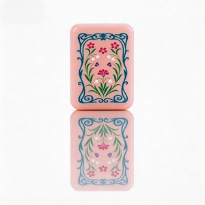 2026 Luxe 160 Pièces de Mahjong Américain à Couche Unique, Gravées au Jade, Durables, Écologiques, en Acrylique Rose, pour Fêtes, Cadeau Élégant - Product Image 1