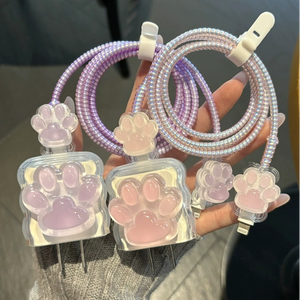Coque de Protection d'Accessoires pour Câble de Données et Chargeur de Télé<span class=keywords><strong>phone</strong></span>, Motifs Tendance Nœud Adorable et Dessin Animé - Product Image 4
