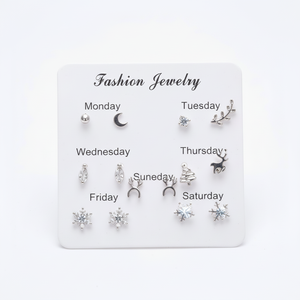 Orecchini pendenti con strass di cristallo eleganti da donna di tendenza alla moda gioielli in acciaio inossidabile vendita calda all'ingrosso - Product Image 1