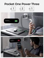 LISEN Popular B708 100W Mini 3 Port Pengisi Daya Cepat GaN USB C Charger Block Lipat untuk MacBook iPad iPhone 17 16 Samsung S26