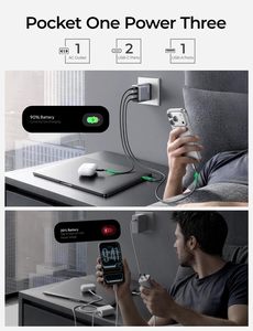 <span class=keywords><strong>Chargeur</strong></span> rapide LISEN populaire B708 100W Mini 3 ports GaN USB C pliable pour MacBook iPad <span class=keywords><strong>iPhone</strong></span> 17 16 Samsung S26 - Product Image 3
