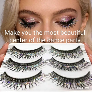 Pestañas Postizas Exageradas con Puntas Rígidas, Especialmente Diseñadas para Actuaciones en Escenario, Pestañas Postizas Brillantes - Product Image 5