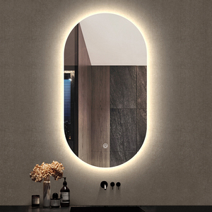 <span class=keywords><strong>Espejo</strong></span> de Baño LED Ovalado con Parte Superior Arqueada, Retroiluminado, sin Marco, con Control Táctil y Regulable, para Montar en la Pared - Product Image 1
