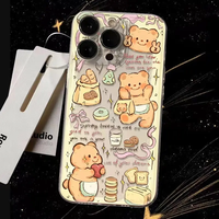 Funda Protectora para Teléfono con Estampado de Oso, Anti-Golpes y Anti-Caídas, de TPU, Directo de Fábrica, para iPhone 7 8 X XS XR 11 12 13 14 15 Pro Max