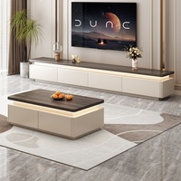 Nouvelle combinaison de meuble TV et table basse de luxe léger pour salon, haut de gamme, sur pied, style moderne et simple, multifonctionnelle