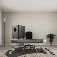 Barre de son sans fil 2.1 canaux avec caisson de basses Haut-parleurs de barre de son TV BT avec microphone sans fil inclus