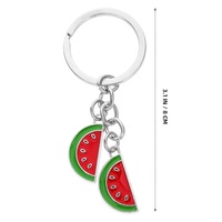 Leuke mode gouden watermeloen fruit karabijnhaak sleutelhanger voor vrouwen fonkelende schooltas hanger sieraden lichtgewicht zinklegering