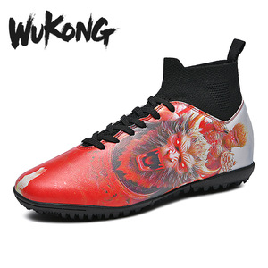 Zapatos de Fútbol Wukong para Hombre, Parte Superior Sintética, Forro de Malla, Suela de Goma, Estampado de Mono Rojo, Tacos de Fútbol para Uso en Exteriores de Verano - Product Image 3