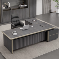 Nuevo Escritorio Ejecutivo Ergonómico Moderno de Lujo con Panel de Madera, Marco de Aleación de Aluminio, Diseño Plegable y Almacenamiento para Archivos