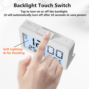 นาฬิกาตั้งโต๊ะดิจิตอลสีดำพร้อมจอแสดงผล <span class=keywords><strong>LED</strong></span> และคุณสมบัติการแจ้งเตือนที่ส่องสว่างเครื่องวัดอุณหภูมิและแสดงวันที่สำหรับตกแต่งบ้าน - Product Image 3