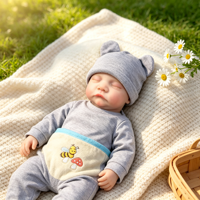 17 Zoll Reborn-Babypuppe aus weichem Vinyl, handbemalt, realistische Mädchenpuppe mit wechselbarem Outfit, waschbar, Geschenkspielzeug