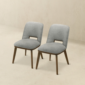Ensemble de 2 chaises de salle à manger modernes en velours avec base en bois de noyer - Durables et écologiques pour les restaurants et les salles à manger à domicile - Product Image 5