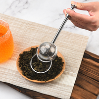 Infuseur à thé en acier inoxydable 304, filtre à thé, boule à thé ronde télescopique semi-pleine, distributeur de poudre de thé