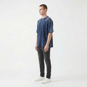 T-shirt Streetwear Oversize Homme en Coton Premium Délavé et Vieilli, 100% Coton, Anti-rétrécissement, 220g, OEM ODM - Product Image 4