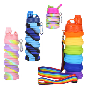 Bouteille d'eau en silicone pliable portable sans BPA de 500 ml pour le sport, la gym, les voyages, les enfants, avec logo personnalisé pour l'école des enfants - Product Image 3
