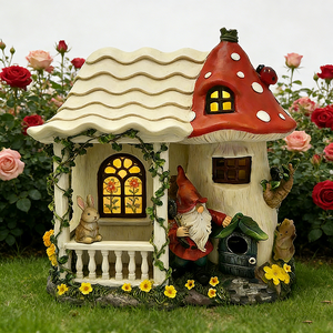 Décoration de paysage en forme de maison de champignon, artisanat en résine, rêves de conte de fées, environnement, bricolage, décorations de Noël, vente chaude - Product Image 2