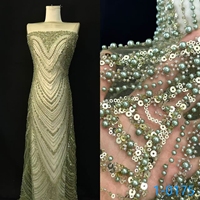 Travail manuel indonésie corée dubaï strass cristal mariée violet Sequin luxe brodé robe de soirée 3d perlé dentelle tissu