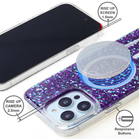 Coque de téléphone KINGSOUL ultra-résistante en TPU+PC, époxy, scintillante, de luxe, antichoc, style Ins, pour 15/16/17 Pro Max avec anneau magnétique