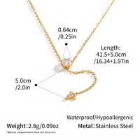 Collier en Y personnalisé en acier inoxydable 316L avec pendentif croix dorée et pierre ronde en zircon, chaîne de clavicule pour femme, luxe léger