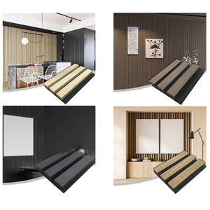 Panneau acoustique en bois à lattes HENGJIU, design européen-américain, moderne, décoratif, insonorisant, écologique, NRC 1.0, chêne gris, MDF - Product Image 5
