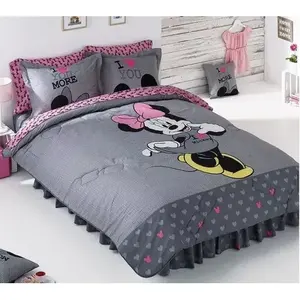 Juego de Funda de Edredón Minnie de 8 Piezas, Gris, Estampado de Princesa, para Uso Doméstico - Product Image 5