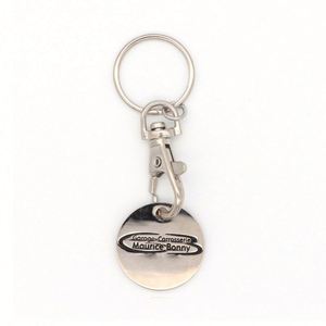 2024 Hot Selling Round Shape Coin Printing Metal Engraved Keychains - Product Image 3
