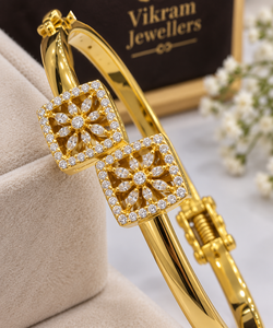 Bracelet en or 22 carats Kada 7,19 grammes, fait main, or fantaisie, pour femmes, pour les mariages, bijoux indiens traditionnels - Product Image 5