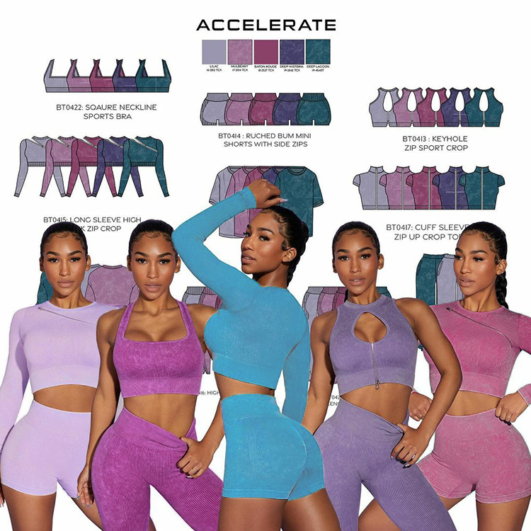 2022 INS HOT Vertical Stripes Yoga Gym Athletic Wear Halter Hollow Out With Zipper Sports Bra Long Sleeve Top