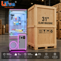 LIFUN Machine à griffes géante de 31 pouces pour poupées et jouets en peluche, jeu d'arcade de distribution de prix, en métal et plastique, version anglaise, garantie 1 an
