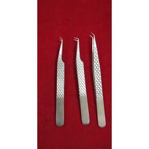 Pinzas para Extensión de Pestañas OBEXA Diamond Grip Volume, Acero Inoxidable, 45 y 90 Grados, con Puntas Redondeadas - Product Image 1