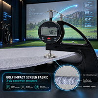 Tissu de projection ignifuge et silencieux pour simulateur de golf intérieur 4K HD, structure triple couche de 3,2 m de large