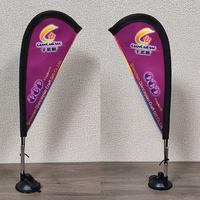 Drapeau miniature personnalisé pour pays, avec mât en fibre de verre, drapeau de table/bureau à ventouse avec support métallique, mini drapeau de plage en forme de goutte d'eau, drapeau plume