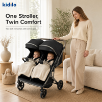 Poussette double Kidilo personnalisée, légère, pliable, en alliage d'aluminium, multifonctionnelle, pour l'extérieur et la maison, pour bébé et tout-petit
