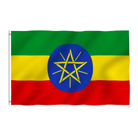 Haute qualité pas cher 3x5ft taille personnalisable éthiopie drapeaux bannières drapeaux nationaux drapeau du monde